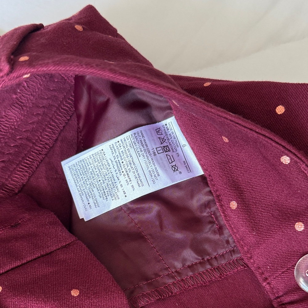 Old Navy Pixie Maroon Pants With Dotted Pattern - image 5